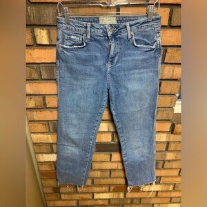Free People Cropped Fringe Ankle Jeans